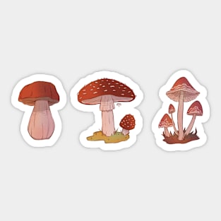 Three mushrooms Sticker